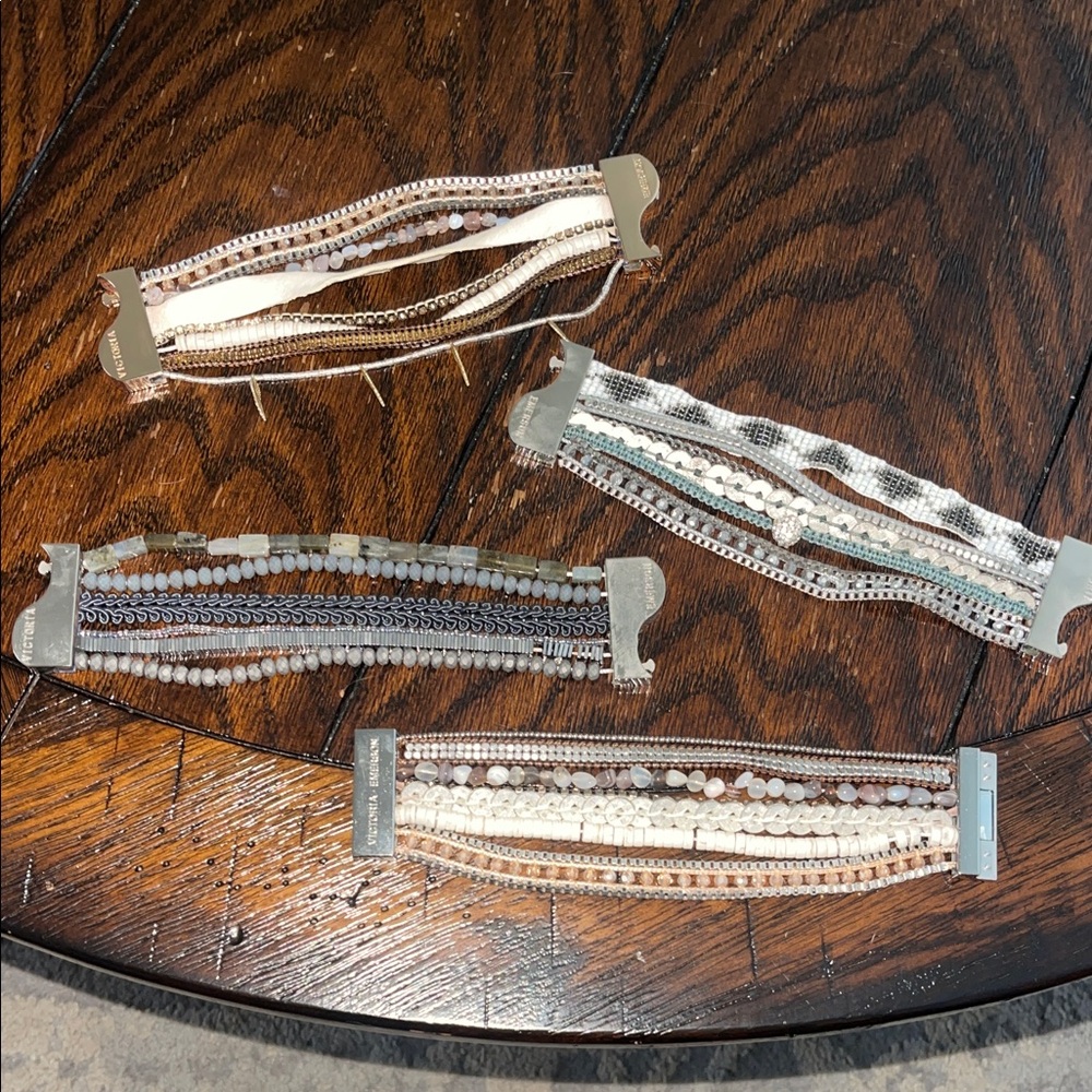 Set of Victoria Emerson Beaded Wrap Bracelets - 4 Total